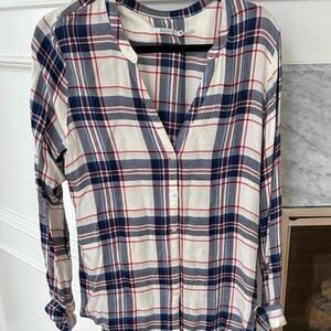 Kenneth Cole Reaction Red and Blue Checkered Shirt